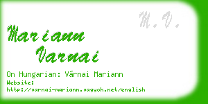 mariann varnai business card
